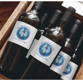 の結婚アドベンチャーライトハウスセーリング航海の ワインラベル