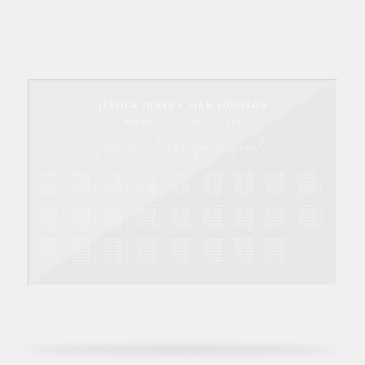 の結婚アルファベット座席表アクリル記号 アクリルサイン (正面)