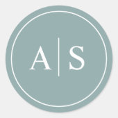 の結婚イニシャルミニマル文房具/お気に入りクラス ラウンドシール (正面)