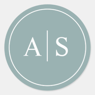 の結婚イニシャルミニマル文房具/お気に入りクラス ラウンドシール