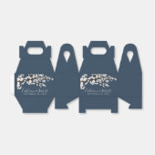 の結婚イベントさくらんぼブロッサムネイビーブルーフェイスボックス フェイバーボックス (折り畳みなし)