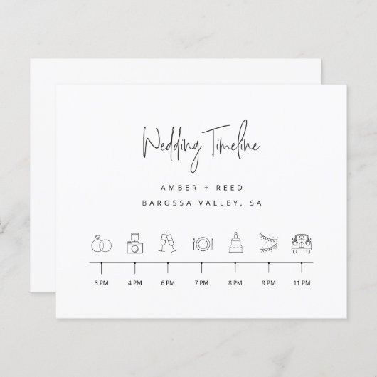 の結婚イベントの時間帯順の予算シート (正面/裏面)