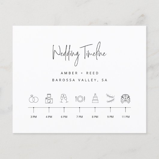 の結婚イベントの時間帯順の予算シート チラシ (正面)