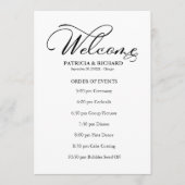 の結婚イベントの順序タイムラインスケジュール プログラム (正面)