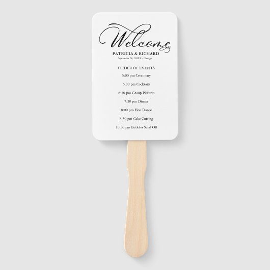 の結婚イベントの順序タイムラシンプルインエレガント ハンドファン (正面)