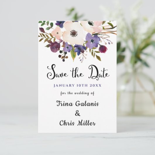 の結婚イベントフローラシック日付フラットカードを保存フラットカード (スタンド正面)