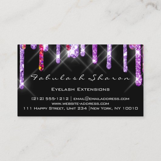 の結婚イベントプランナーバイオレットドリップスパークブラック 名刺 (裏面)