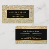 の結婚イベントプランナー – サッシー美しい金ゴールドグリッター 名刺 (正面/裏面)