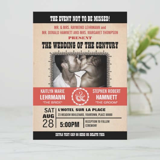 の結婚イベントポスター – スタイル写真招待状 招待状 (スタンド正面)