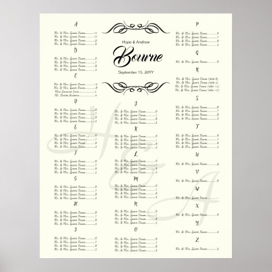 の結婚イベント客席表 ポスター (正面)