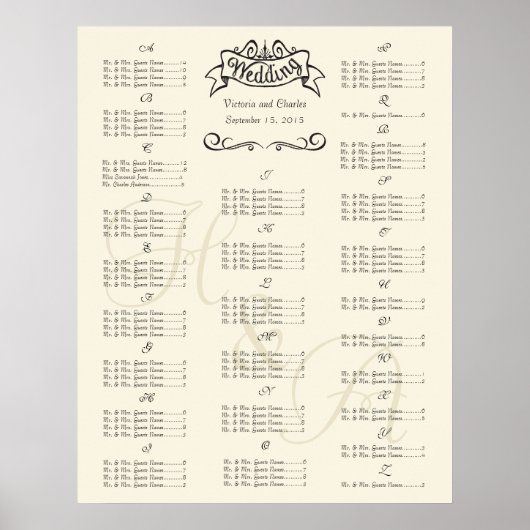 の結婚イベント客席表 ポスター (正面)