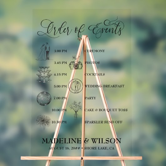 の結婚イベント順アイコン書道澄ん アクリルサイン (ニュートラル)