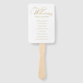 の結婚イベント順序タイムラインゴールドフォイルエレガント ハンドファン (正面)