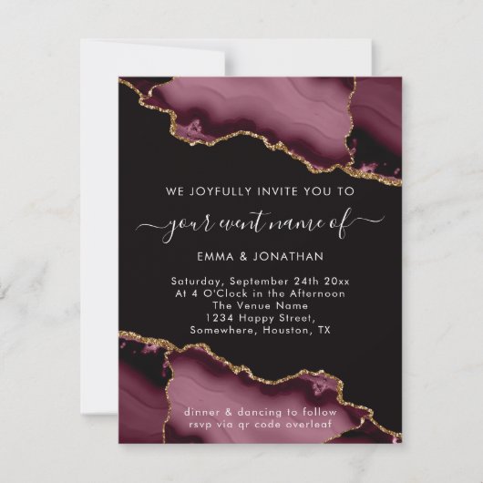 の結婚イベントQRコードバラブルガンディマルサラブラック (正面)