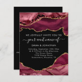 の結婚イベントQRコードバーガンディ金ゴールドブラック (正面/裏面)