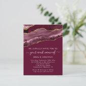 の結婚イベントQRコードバーガンディ金ゴールド大理石 (スタンド正面)