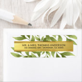 の結婚ウィローの水の色の緑の金箔トリム ラベル (インサイチュ)