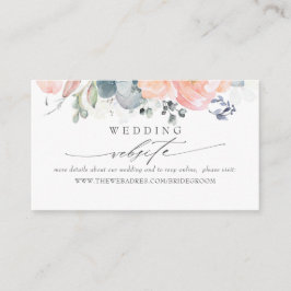 の結婚ウェブサイトほこりっぽい青と桃の葉 名刺