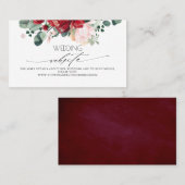 の結婚ウェブサイトBurgundy Redと赤面ピンク 名刺 (正面/裏面)