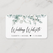 の結婚ウェブサイトEucalyptus水彩色QRコード エンクロージャーカード (正面)