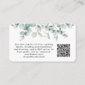 の結婚ウェブサイトEucalyptus水彩色QRコード エンクロージャーカード (裏面)