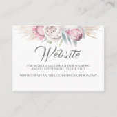 の結婚ウェブサイトPampas Grass Pinkエキゾチックフローラ 名刺 (正面)