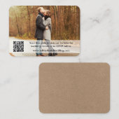 の結婚ウェブサイトQRオーバーレイフォトクラフト エンクロージャーカード (正面/裏面)