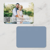 の結婚ウェブサイトQRオーバーレイフォトダスティブルー エンクロージャーカード (正面/裏面)