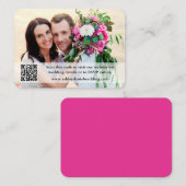 の結婚ウェブサイトQRオーバーレイ写真ホットピンク エンクロージャーカード (正面/裏面)
