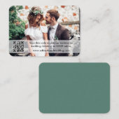 の結婚ウェブサイトQRオーバーレイ写真ユーカリプタスグリーン エンクロージャーカード (正面/裏面)