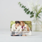 の結婚ウェブサイトQRオーバーレイ写真Burgundy エンクロージャーカード (スタンド正面)