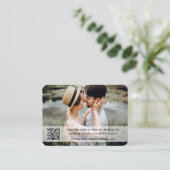 の結婚ウェブサイトQRオーバーレイPhoto Sage Green エンクロージャーカード (スタンド正面)