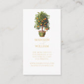 の結婚ウェブサイトQRコードオレンジ柑橘類 エンクロージャーカード (正面)