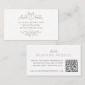 の結婚ウェブサイトQRコードハートリーフモノグラムエンクロージャ エンクロージャーカード (正面/裏面)
