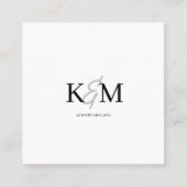 の結婚ウェブサイトQRコード写真ミニマリストEncolsure スクエア名刺 (正面)