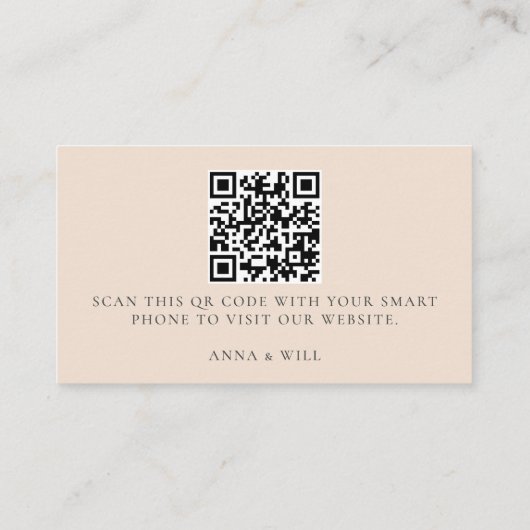 の結婚ウェブサイトQRコード海スカイブルー結婚ズ エンクロージャーカード (裏面)