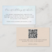 の結婚ウェブサイトQRコード海スカイブルー結婚ズ エンクロージャーカード (正面/裏面)
