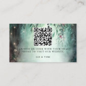 の結婚ウェブサイトQRコード魔法の森結婚の エンクロージャーカード (裏面)