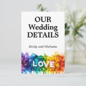 🌈の結婚ウェブサイ絵を描トLGBTQ エンクロージャーカード (スタンド正面)