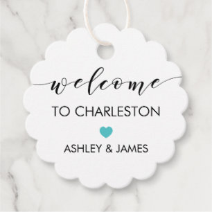 の結婚ウェルカムギフトラベル，ホテルゲスト，ターコイズ フェイバータグ