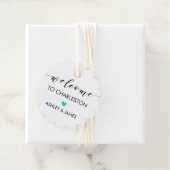 の結婚ウェルカムギフトラベル，ホテルゲスト，ターコイズ フェイバータグ (インサイチュ)