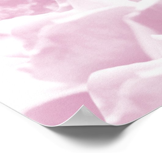 の結婚ウェルカムサインピンクローズ ポスター (角)