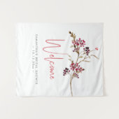 の結婚ウェルカムサイン水の色のベ素朴リー タペストリー (正面(横))