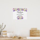 の結婚ウェルカムサイン混合フローラブーケ ポスター (キッチン)