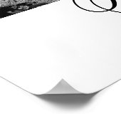 の結婚ウェルカムサイン白黒ロマンチック写真 ポスター (角)