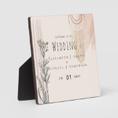 の結婚ウェルカムサイン – ダスティブルーピーチ フォトプラーク (正面)