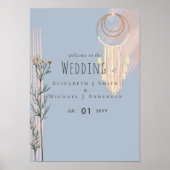 の結婚ウェルカムサイン – ダスティブルーピーチ ポスター (正面)