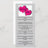 の結婚ウェルカムノートカード (正面/裏面)