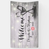 の結婚ウェルカムバナーシャンパングラスウッドライト 横断幕 (縦)