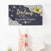 の結婚ウェルカムバナーレースひまわり糸ライト 横断幕 (インサイチュ)